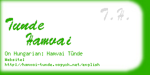 tunde hamvai business card